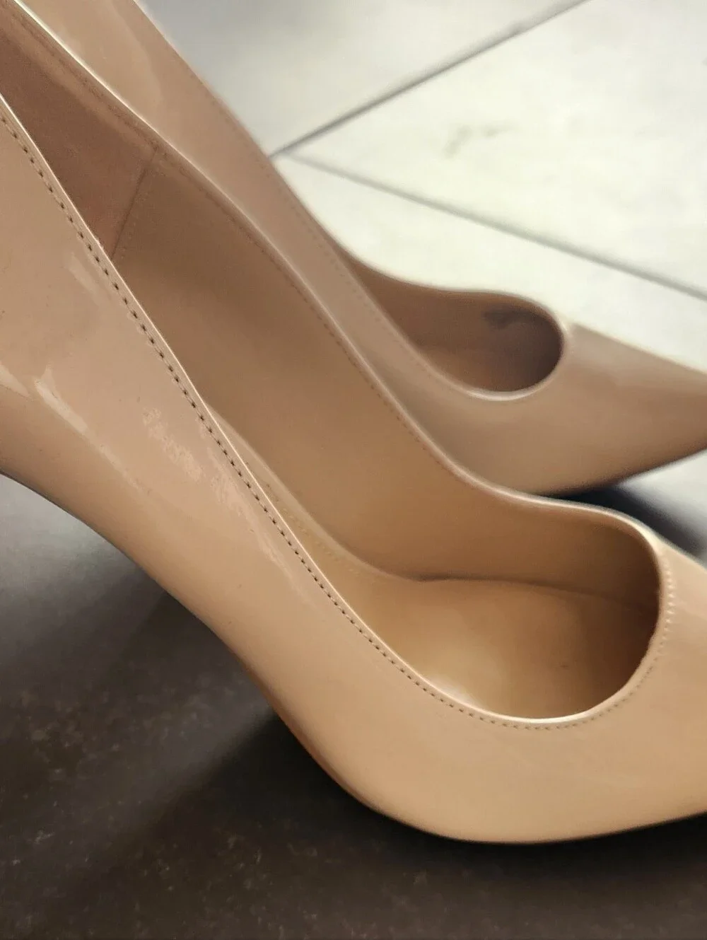 Michael Kors Nude Patent Leather Pointed Toe Pumps